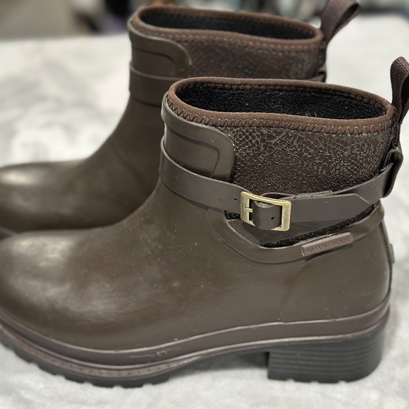 Original Muck Womens Liberty Ankle Rubber Waterproof Brown Boots - Picture 2 of 8